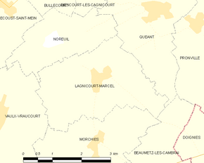 Poziția localității Lagnicourt-Marcel