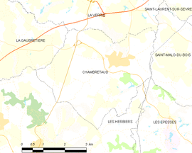 Mapa obce Chambretaud