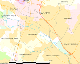 Mapa obce Longjumeau