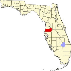 Kart over Pasco County i Florida