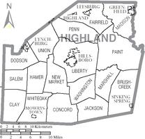 Municipalities and townships of Highland County.