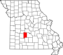 Harta e Dallas County në Missouri