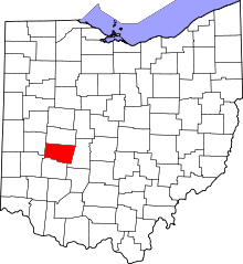 Harta e Clark County në Ohio