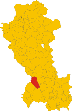 Elhelyezkedése Potenza térképén