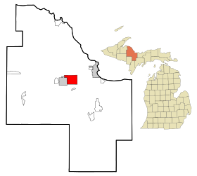 Marquette County Michigan Incorporated and Unincorporated areas Negaunee Highlighted.svg