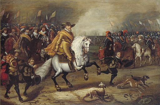 Maurits (1567-1625), prins van Oranje, in de slag bij Nieuwpoort (1600)