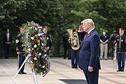 President Trump at Arlington National Cemetery Memorial Day Wreath-laying Ceremony (49938196666).jpg