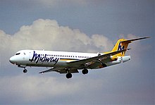 Midway Airlines Fokker 100 (N106ML) Midway Airlines Fokker 100; N106ML@DCA;19.07.1995 (6083520637).jpg