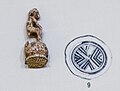 Early ivory "knob seal" with impression, the knob formed as a monkey.※