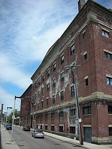The former Oliver Ditson Company building and later Pickle Factory building, 2007 Mission Hill Pickle Factory.JPG