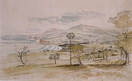 The earliest known painting of Stanwell Park, by Henry Grant Lloyd, 1860. (courtesy Mitchell Library) MitchellHouse1860.jpg