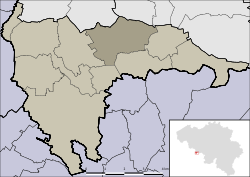 Location of Montignies-sur-Roc in Honnelles