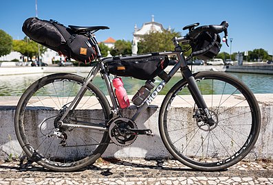 Moots Psychlo-X RSL with Restrap bags during a 5-day bikepacking tour, Estremoz, Portugal