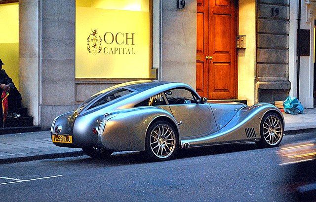 Morgan AeroMax, pictured in London, showing the distinctive 'boat tail' rear
