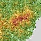 خريطة طبيعية تبين التضاريس عند بركان آماغي