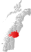 Rana markert med rødt på fylkeskartet