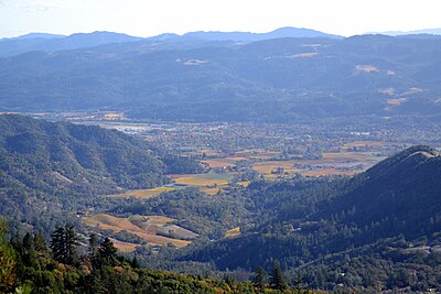 Northern Napa Valley viewed from Mount Saint Helena