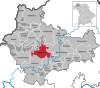 Lage der Gemeinde Oberthulba im Landkreis Bad Kissingen