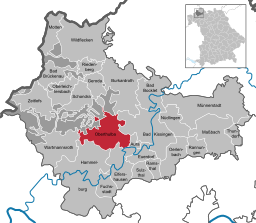 Läget för Oberthulba i Landkreis Bad Kissingen