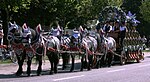 Zesspan voor een brouwerijwagen