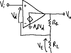 Operational amplifier with non-ideal differential gain.png