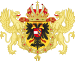 Ornamented Coat of Arms of Rudolf II, Matthias and Ferdinand II, Holy Roman Emperors.svg