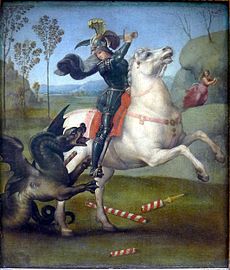 Saint Georges et le dragon Raphaël, musée du Louvre.