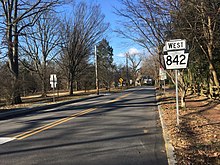 PA 842 westbound past Brandywine Street in West Chester PA 842 WB past Brandywine Street.jpeg