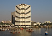 PNSC Building seen from the Arabian Sea PNSC Building Karachi.jpg