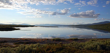 Kväll vid Virihaure i Padjelanta nationalpark