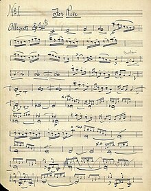 Page one of the first violin part of incidental music for Madame Butterfly by William Furst