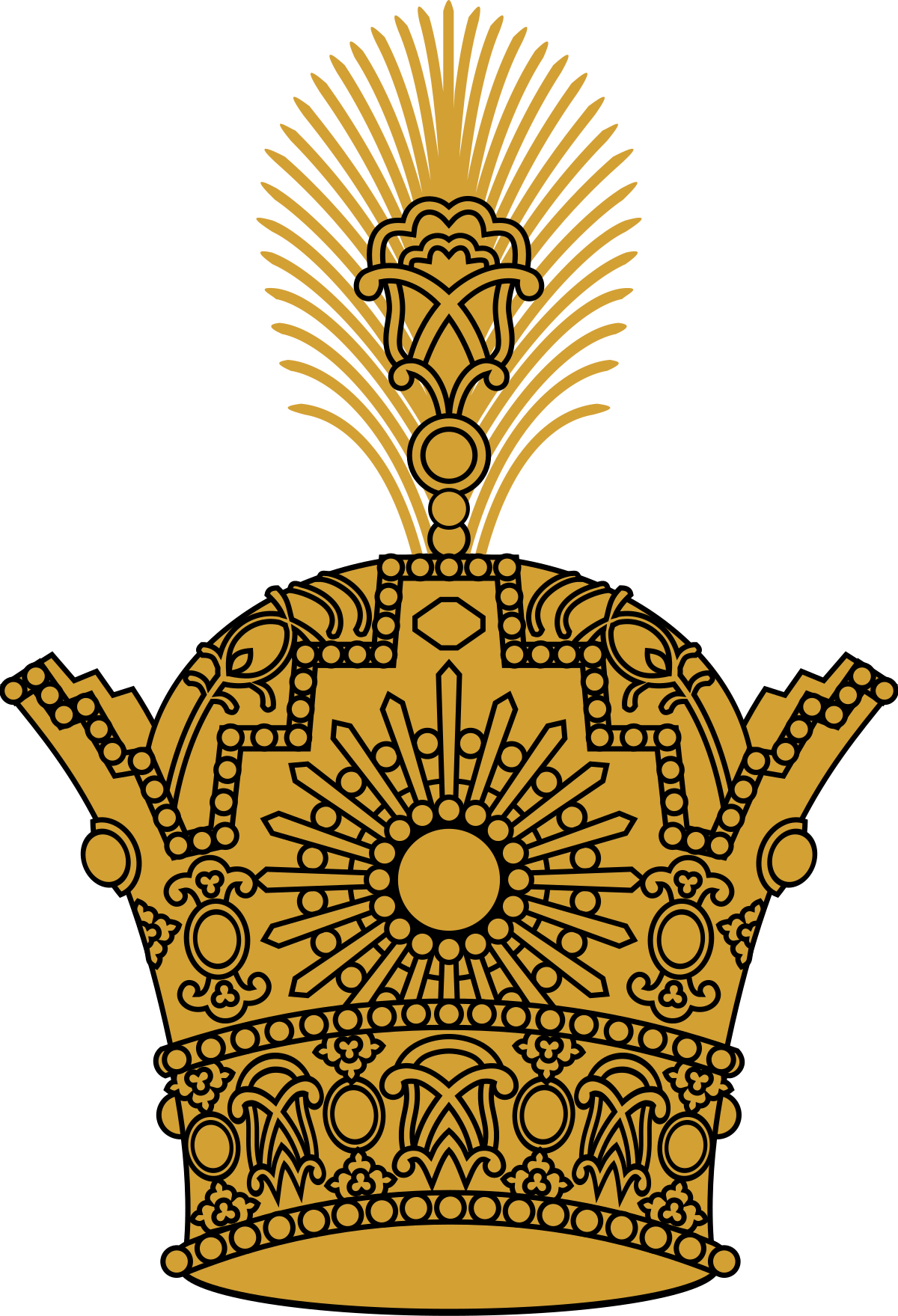 Download File Pahlavi Crown Of Imperial Iran Heraldry Gold Svg Wikimedia Commons