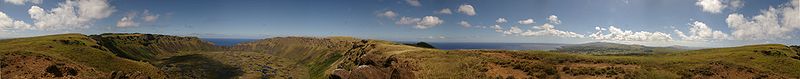 Panorama sur l'île de Pâques.