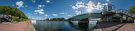 Panorama of Seine river and Pont Jeanne d'Arc, Rouen 20140514.jpg