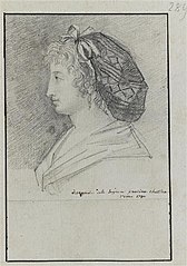 Portrait de profil de Pauline Chatillon en costume romain