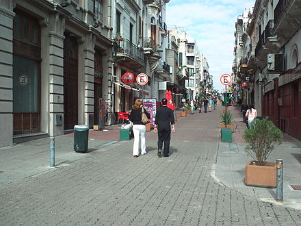 The pedestrian street Perez Castellano in Ciudad Vieja