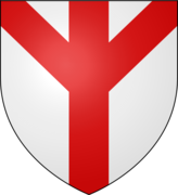 argent, a pale and pall conjoined gules (German: Pfahldeichsel)