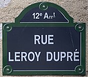 Plaque Rue Leroy Dupré - Paris XII (FR75) - 2021-06-03 - 1.jpg