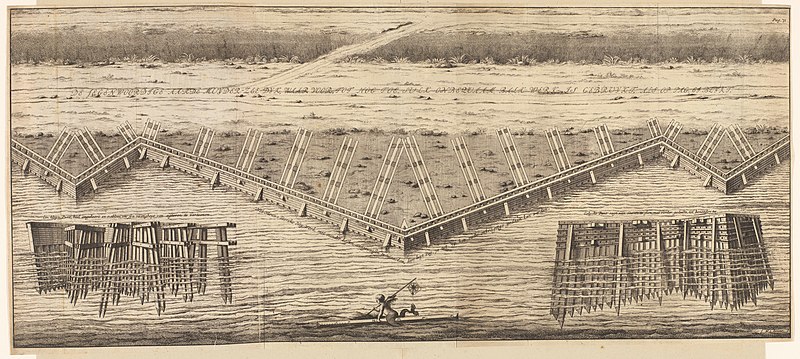 File:Plattegrond van de zeedijk ten oosten van Muiden, ca. 1702 De jegenwoordige aarde Muyder-zee-dyk, waar voor, tot nog toe, sulk onbequaam balk werk is gebruykt, als op pag. 64 blykt (titel op object), RP-P-AO-8-37A.jpg