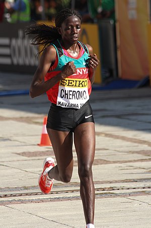 Priscah Jepleting Cherono of Kenya at the 2012 World Half Marathon Championships in Kavarna, Bulgaria.jpg