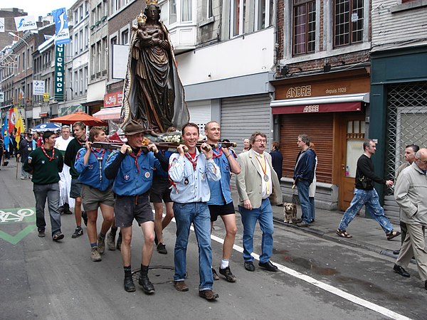 Black Madonna of Outremeuse, Liège, in a procession