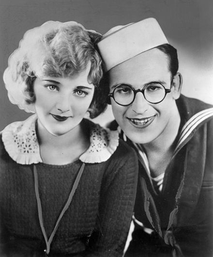 Film still of Harold Lloyd and his future wife Mildred Davis in A Sailor-Made Man (1921)