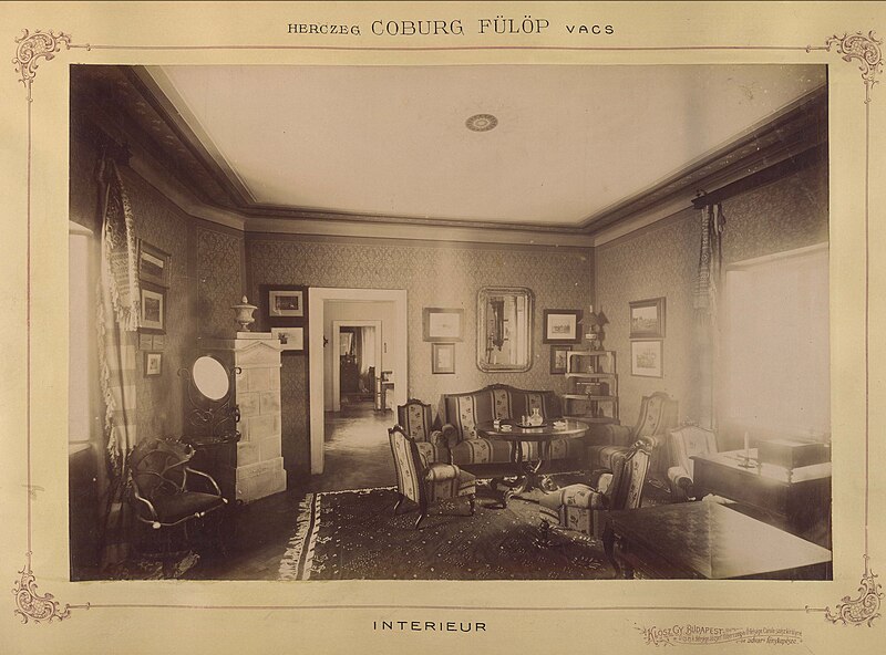 File:Pusztavacs, Coburg Fülöp herceg vadászkastélya, szobabelső. A felvétel 1895-1899 között készült. - Fortepan 83425.jpg