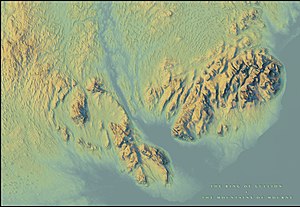 Topografická výšková mapa.