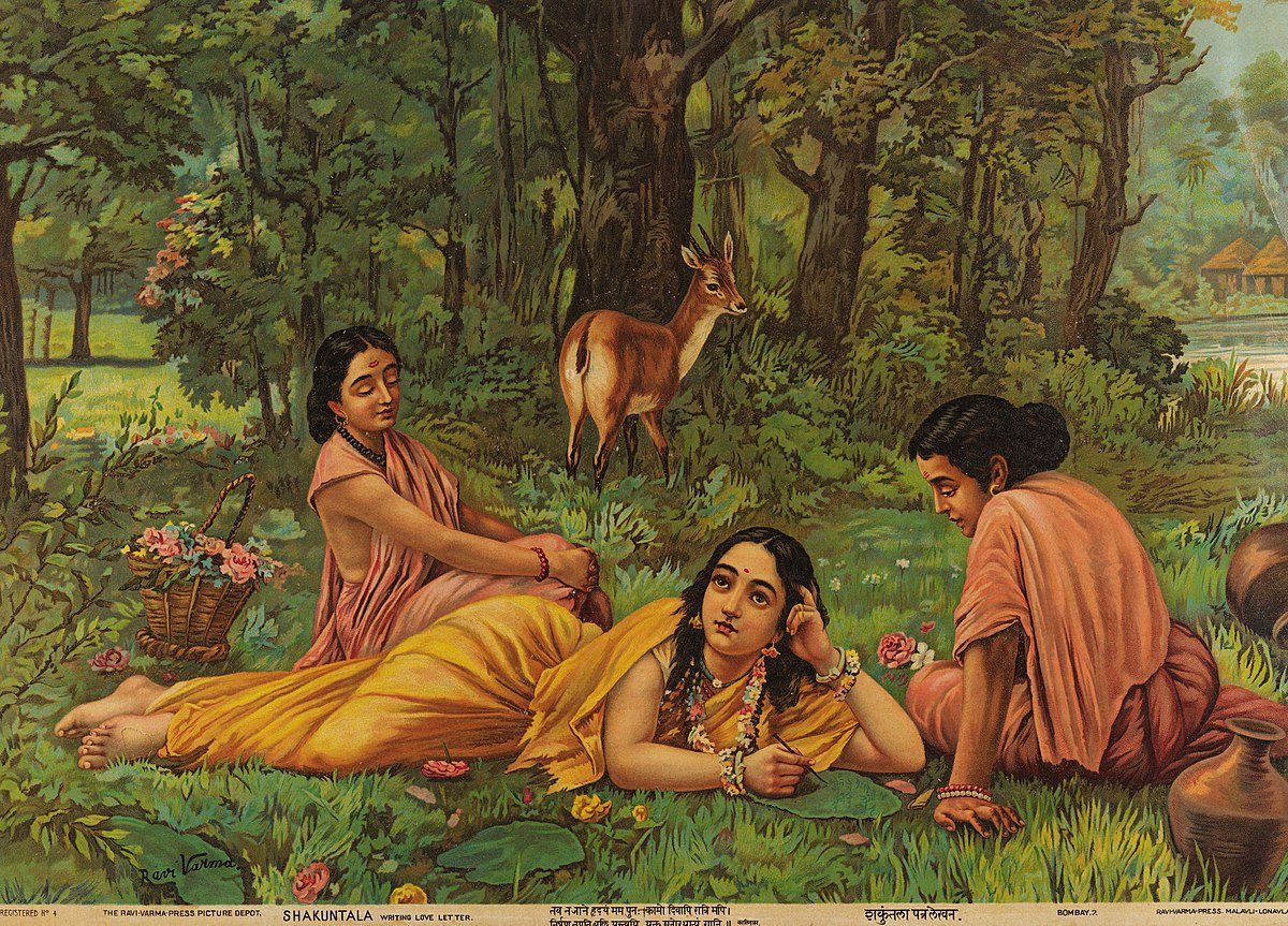 File:Raja Ravi Varma, Sakunthala Pathralekhan.jpg - Wikimedia Commons