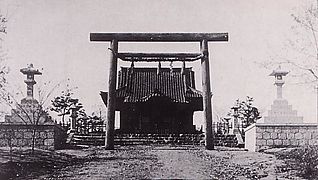 Kuil Shinto Ranam saat era penjajahan Jepang.