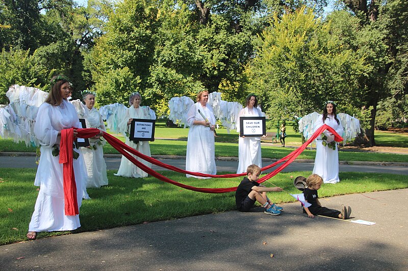 File:Red ribbon from Paris - Climate Angels at Extinction Rebellion Declaration Day Melbourne - IMG 4405 (40475013823).jpg