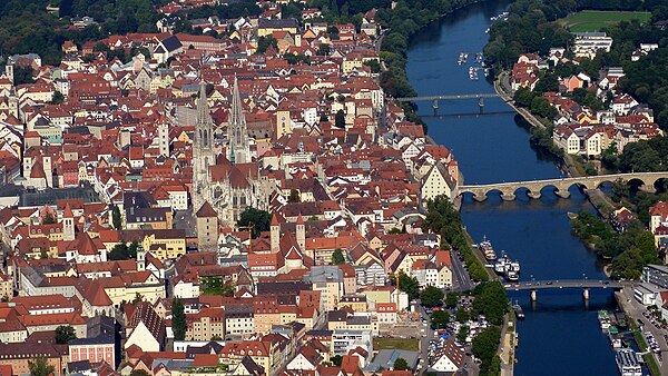 Image: Regensburger Altstadt von oben 