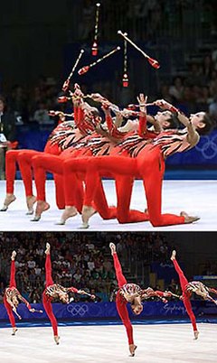 Group rhythmic gymnasts from Greece in Sydney 2000