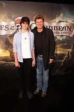 Thumbnail for File:Richard Wilkins and Christian Wilkins Pirates of the Caribbean Geoffrey Rush (5730030776).jpg